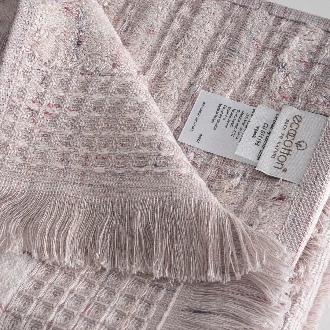 Maia Organic Turkish Cotton Bath Towel Set of 3 Inject Powder