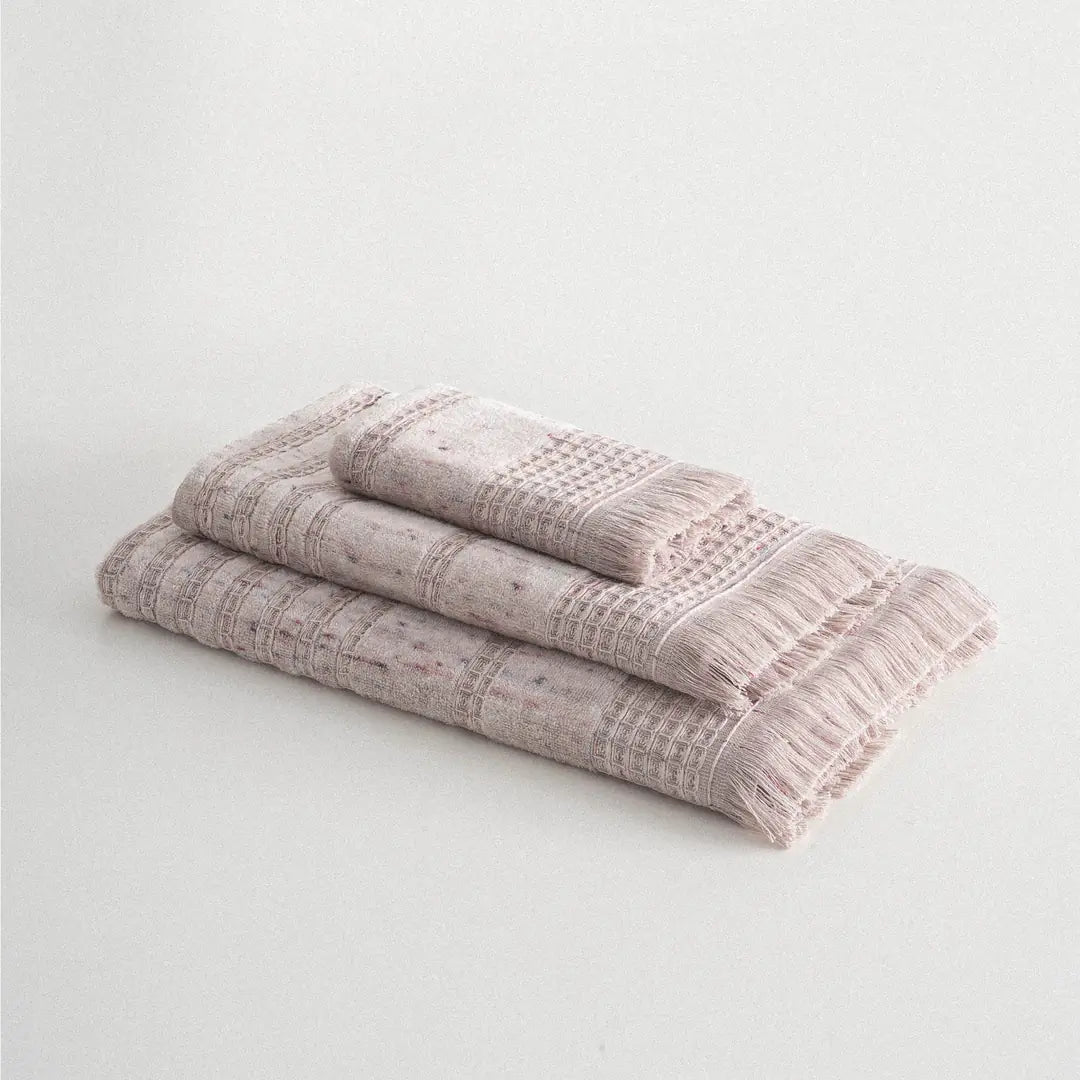 Maia Organic Turkish Cotton Bath Towel Set of 3 Inject Powder