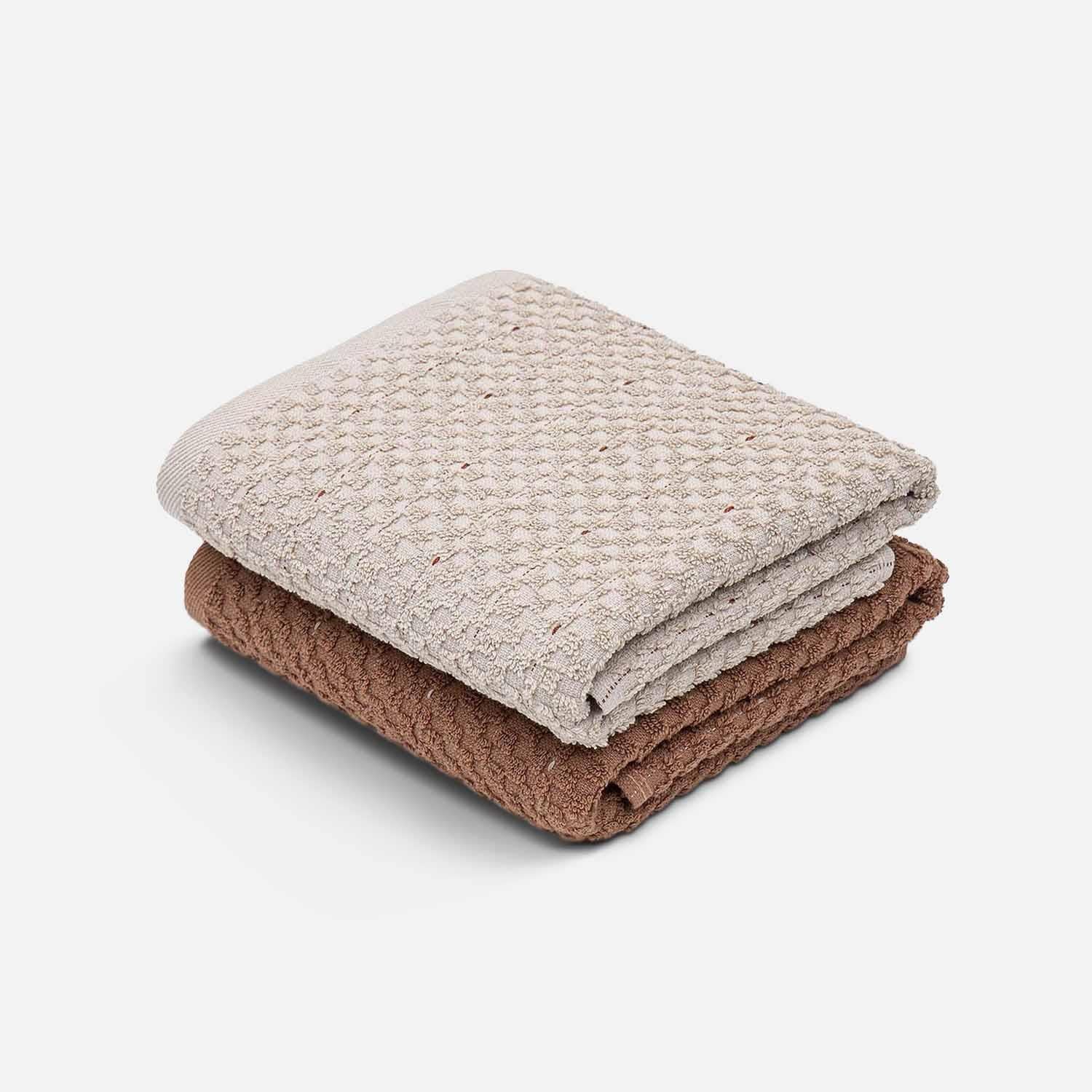 Parla Cotton Bouclé Dish Towel Set of 2 Beige-Brown