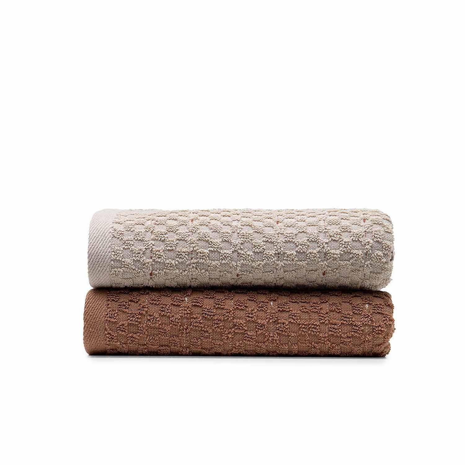 Parla Cotton Bouclé Dish Towel Set of 2 Beige-Brown