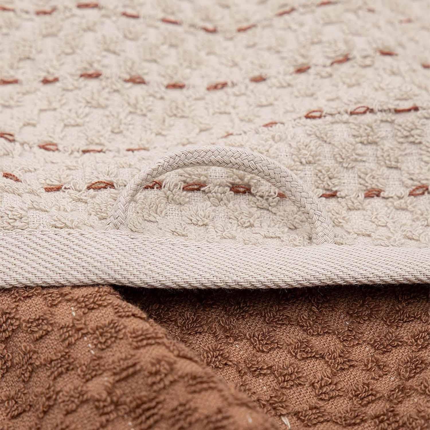 Parla Cotton Bouclé Dish Towel Set of 2 Beige-Brown