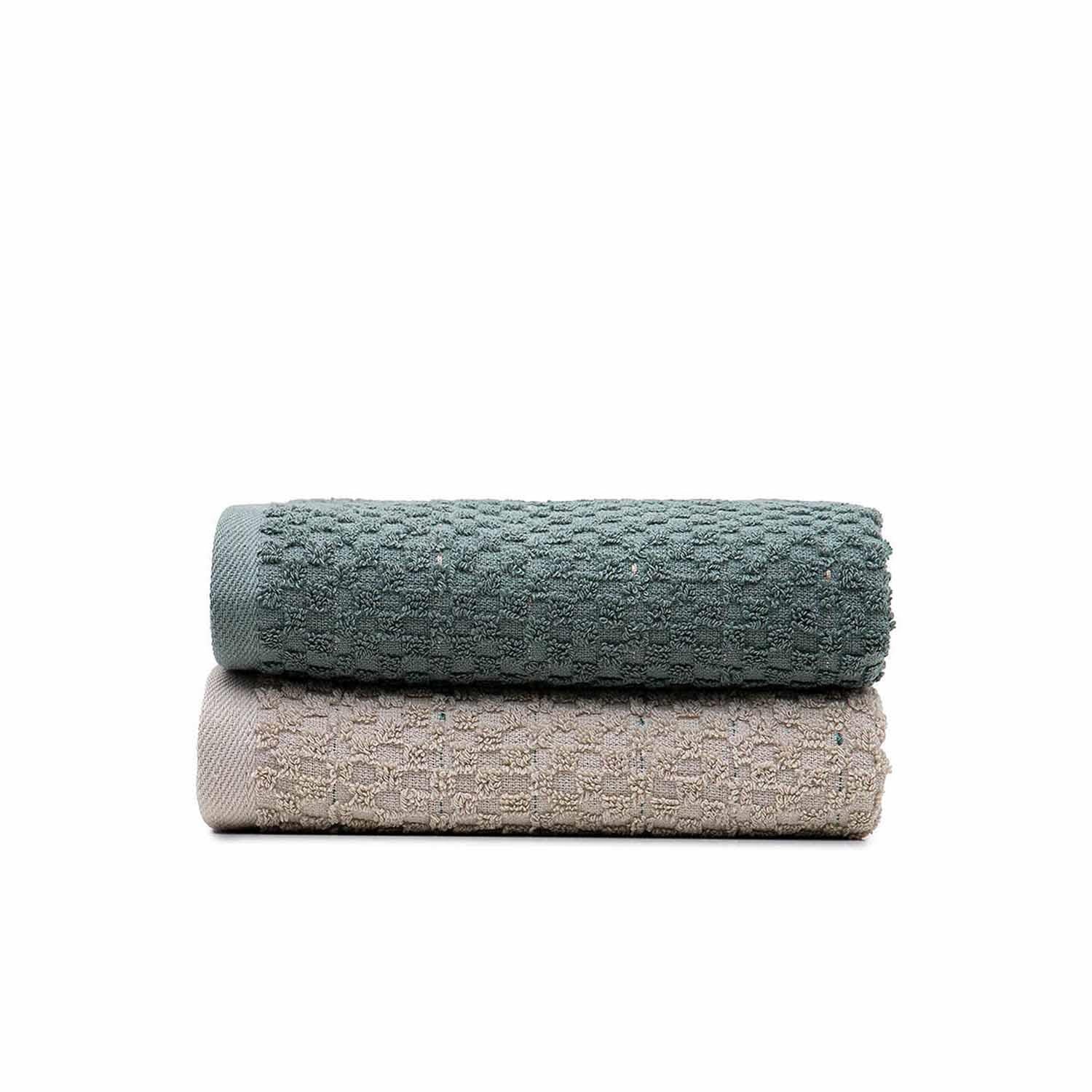 Parla Cotton Bouclé Dish Towel Set of 2 Beige-Green