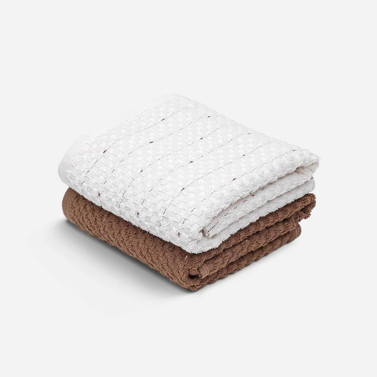 Parla Cotton Bouclé Dish Towel Set of 2 Cream-Brown