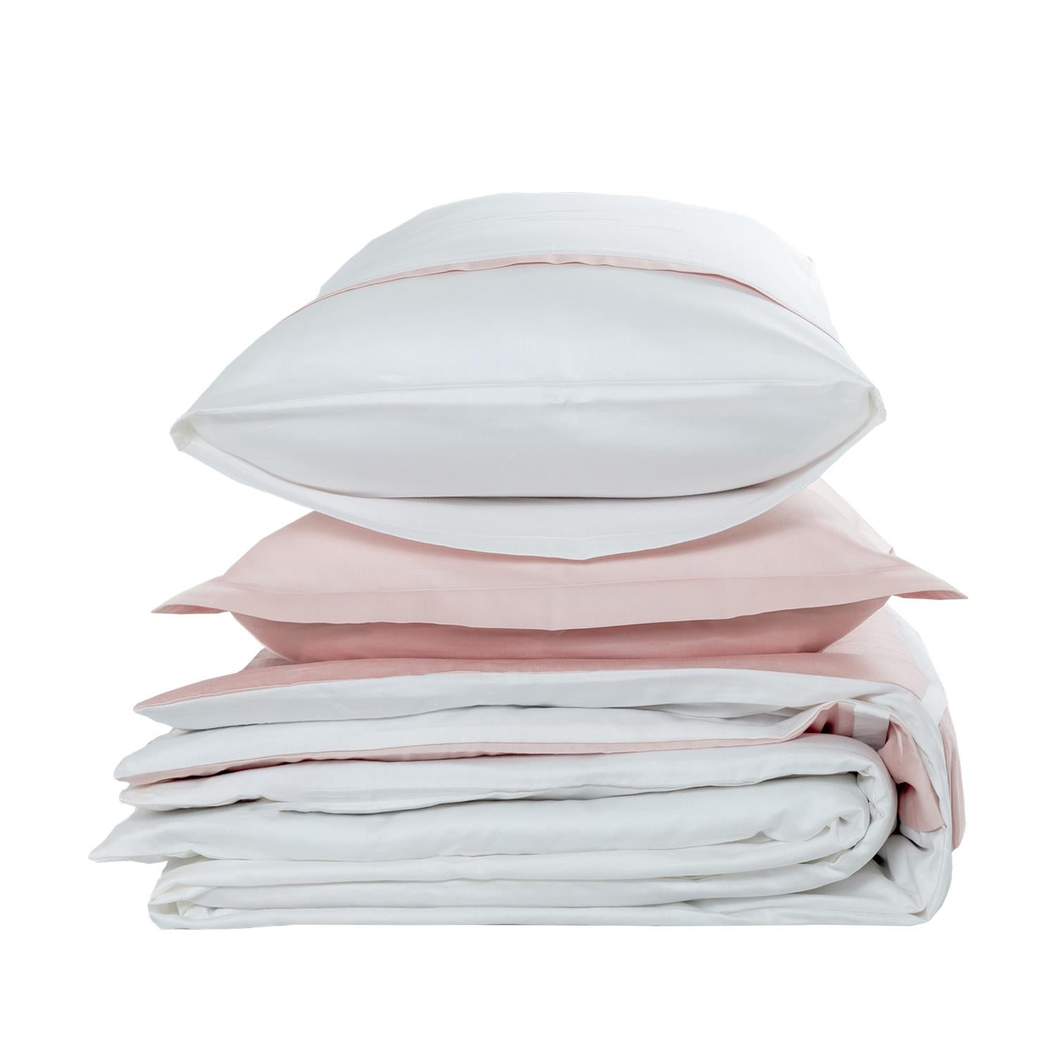 New Basic Organic Cotton Satin King Bedding Set Powder