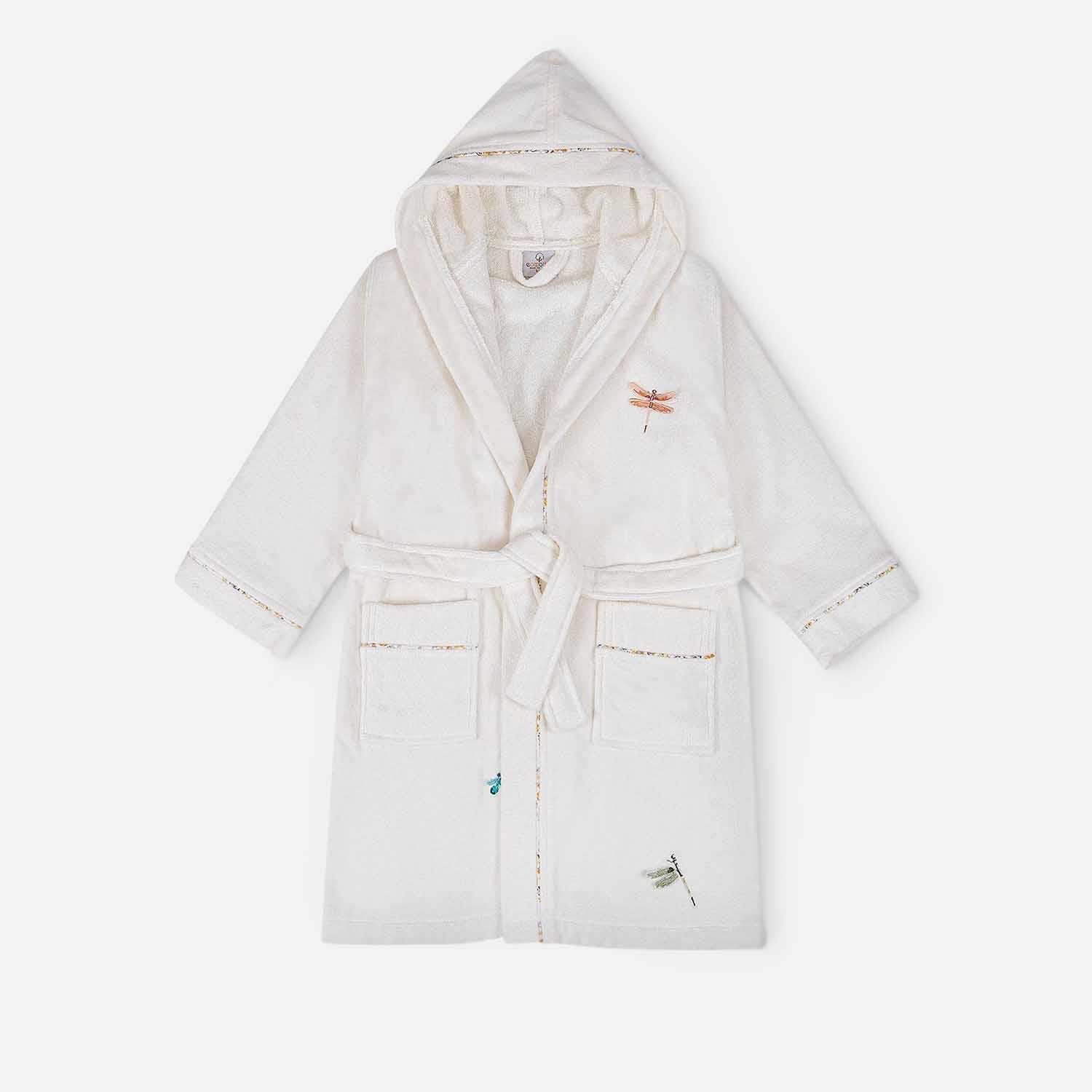 Nina Organic Cotton Kids' Bathrobe Cream-Yellow