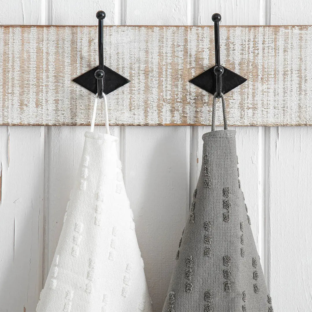Pera Turkish Cotton Bouclé Dish Towel Set of 2 Cream-Anthracite