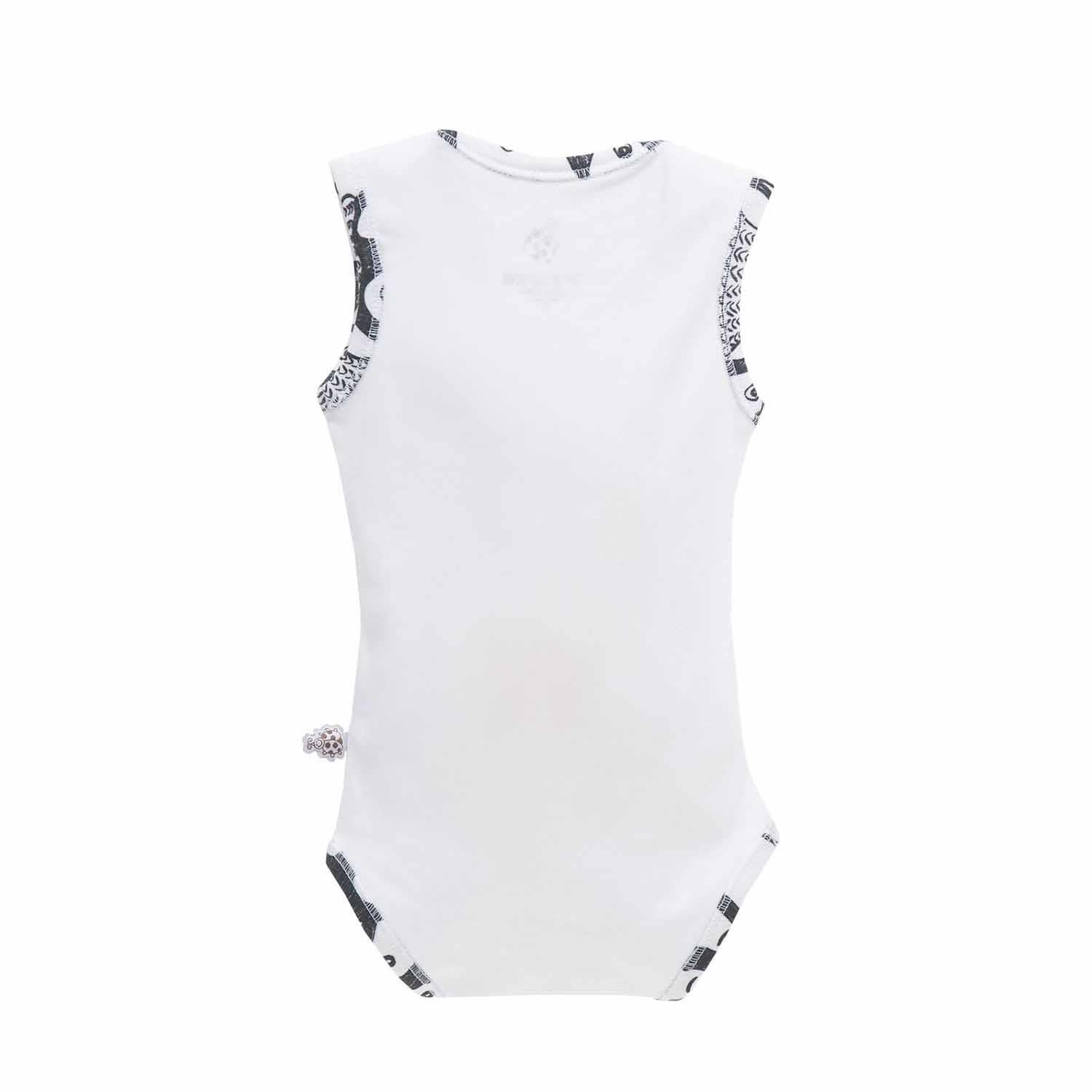 Pingu Organic Cotton Baby Bodysuit Set of 2 Sleeveless White-Anthracite