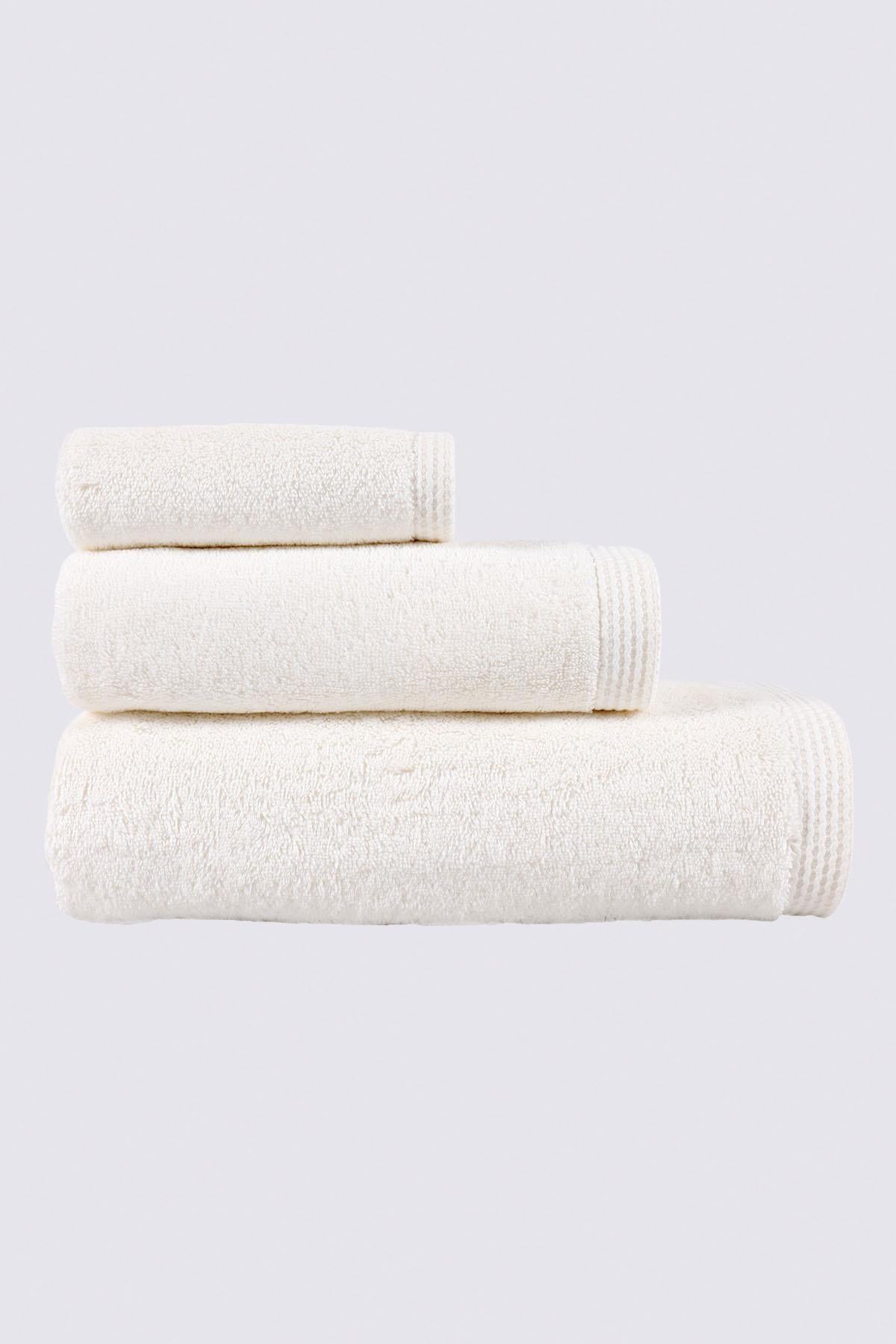 Pure Cotton Organic Bath Towel Set of 3 Cream