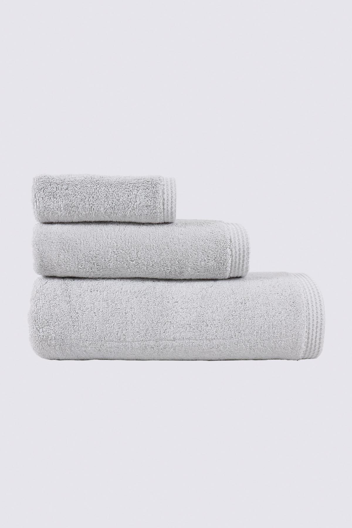 Pure Cotton Organic Bath Towel Set of 3 Gray