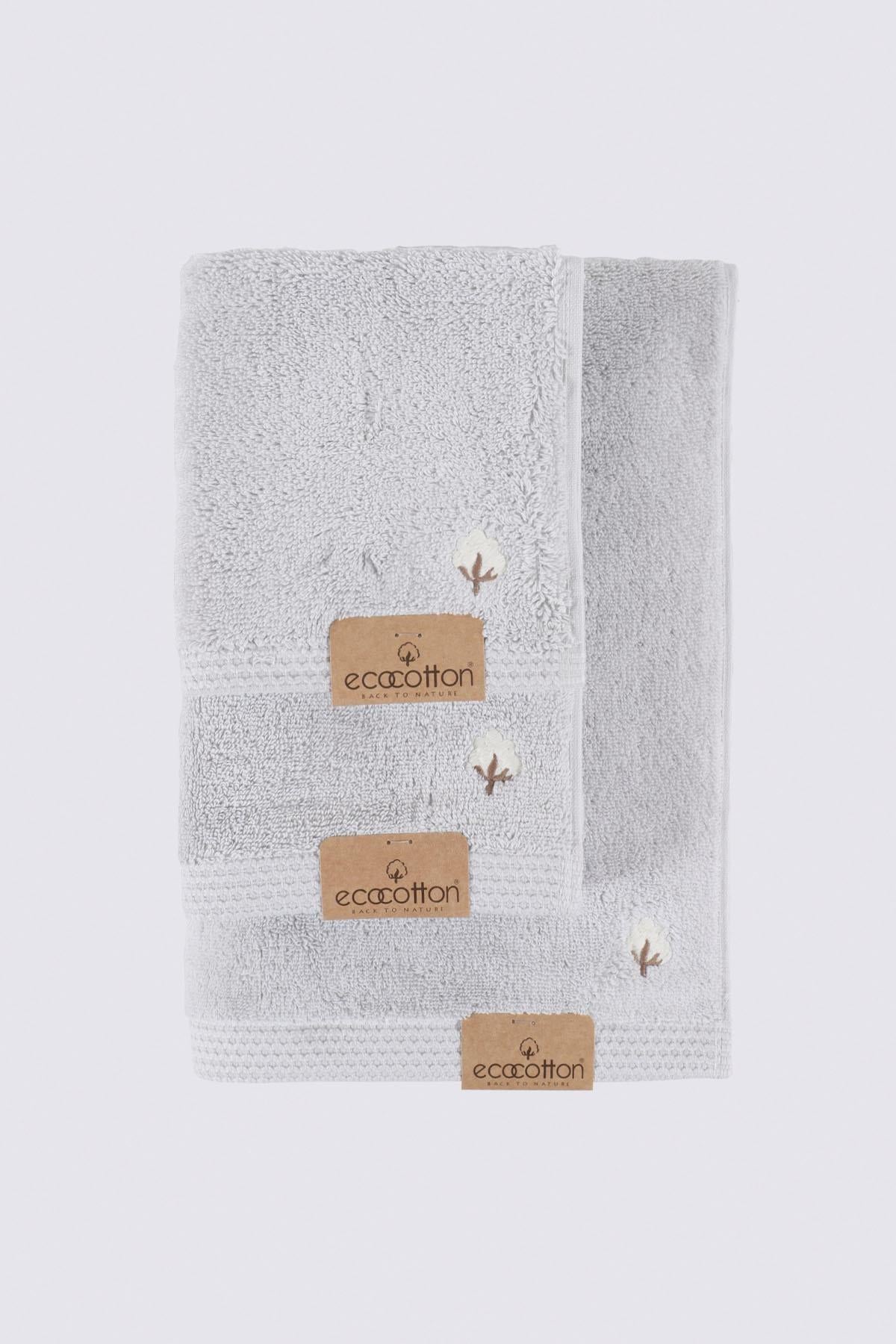 Pure Cotton Organic Bath Towel Set of 3 Gray