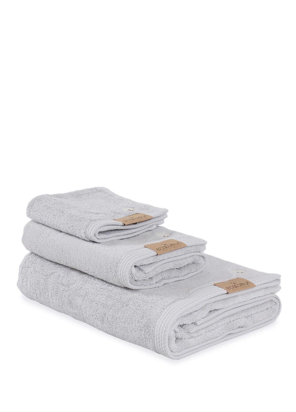 Pure Cotton Organic Bath Towel Set of 3 Gray