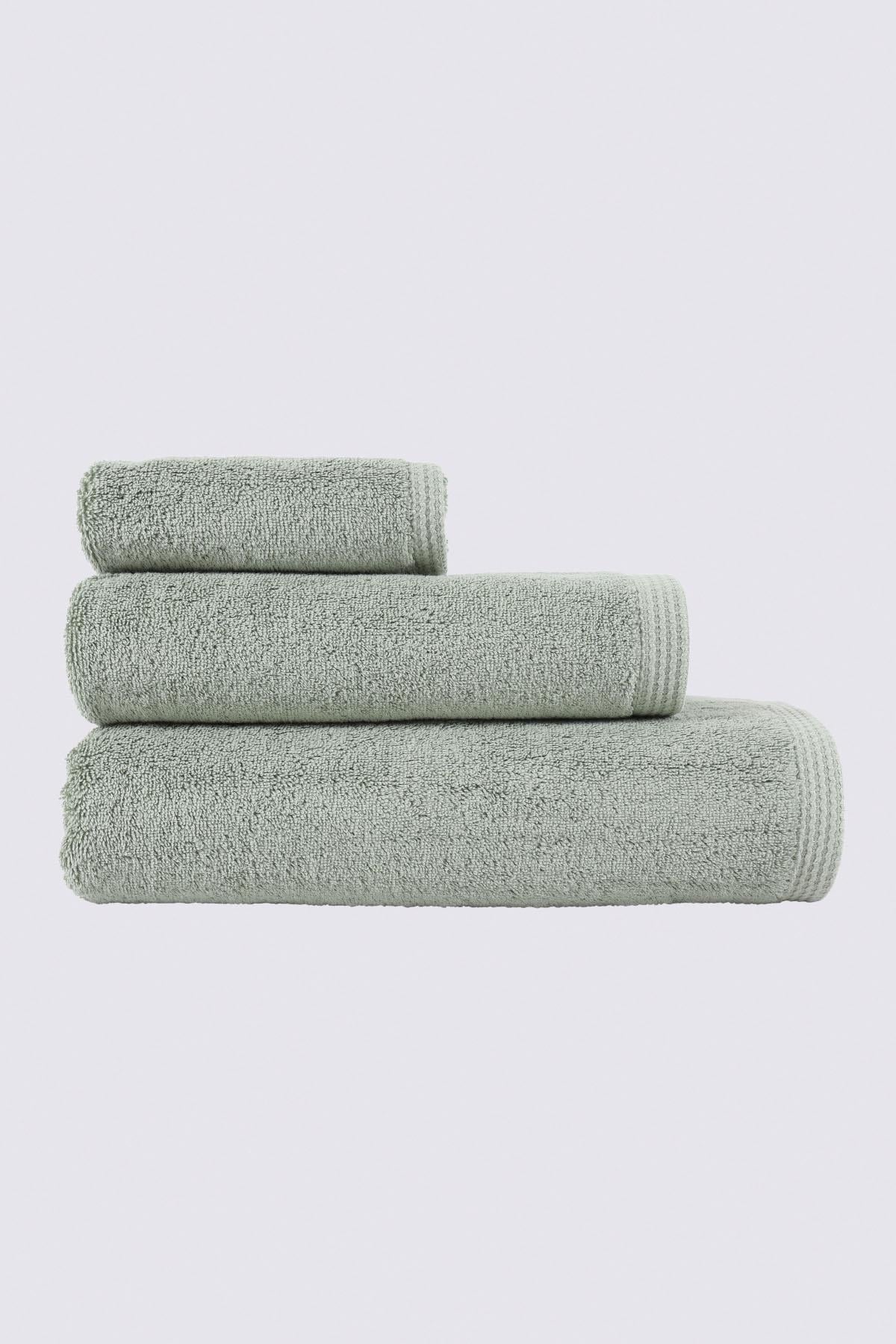 Pure Cotton Organic Bath Towel Set of 3 Green