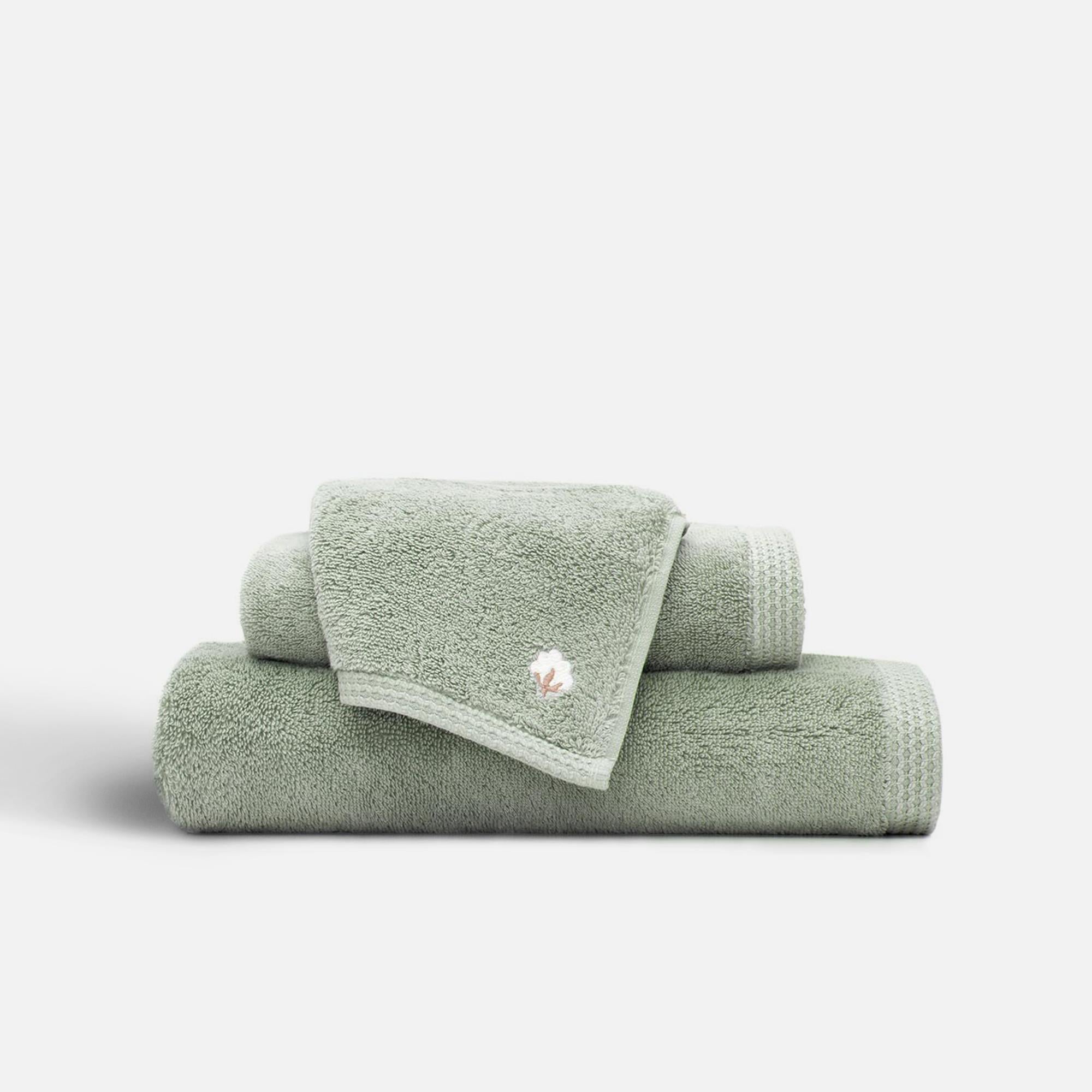 Pure Cotton Organic Bath Towel Set of 3 Green