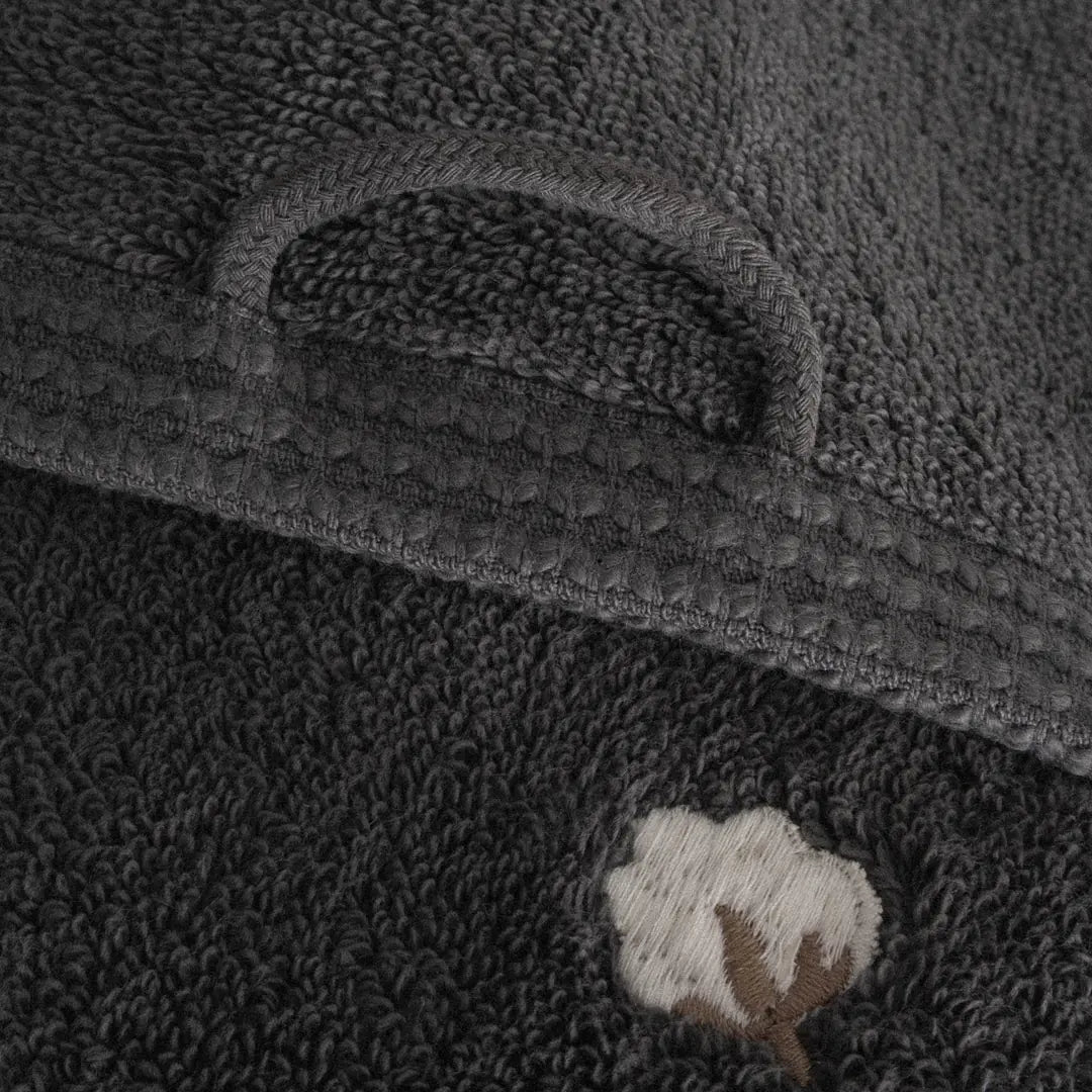 Pure Cotton Organic Bath Towel Set of 3 Anthracite