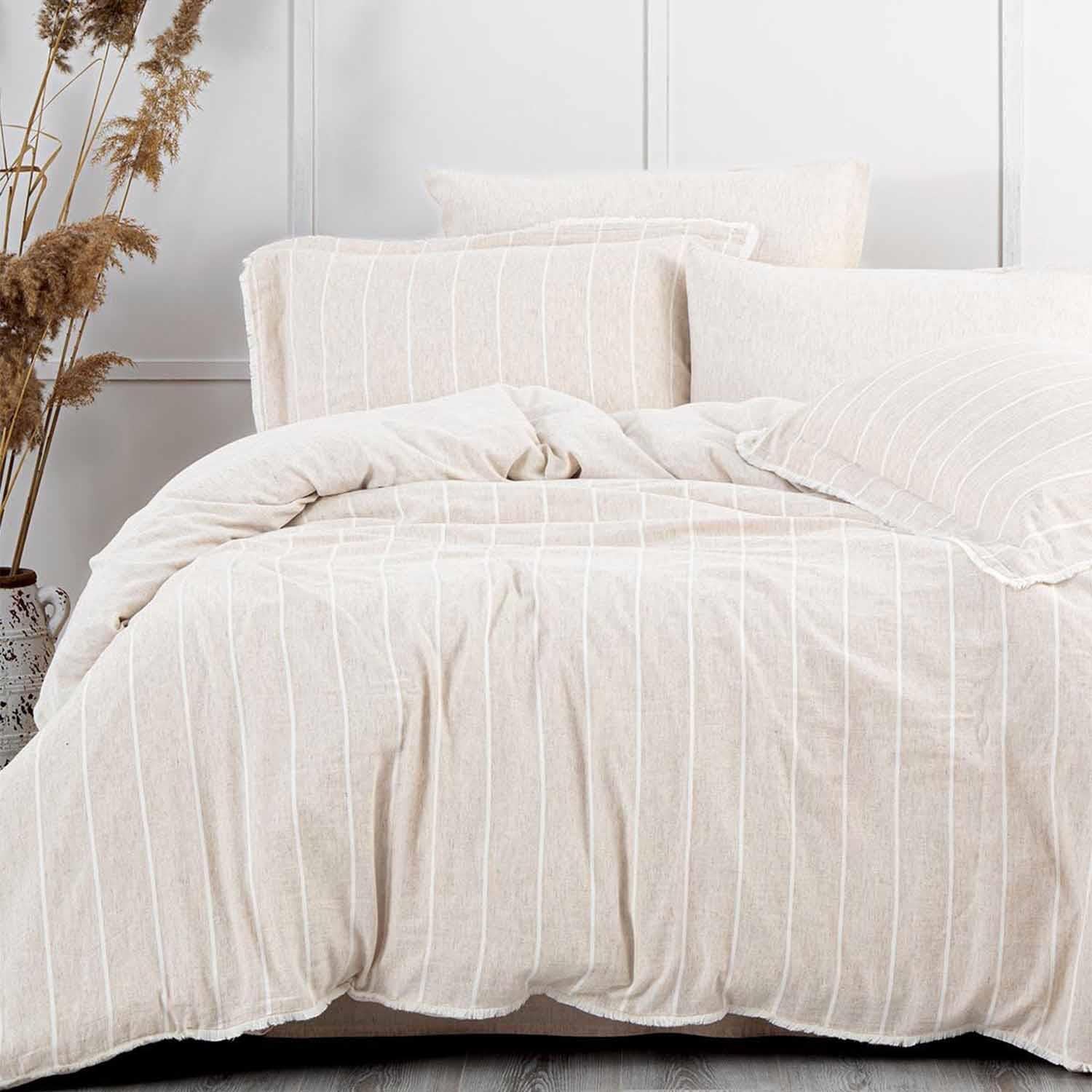 Raisa Organic Cotton Hemp King Bedding Set Beige