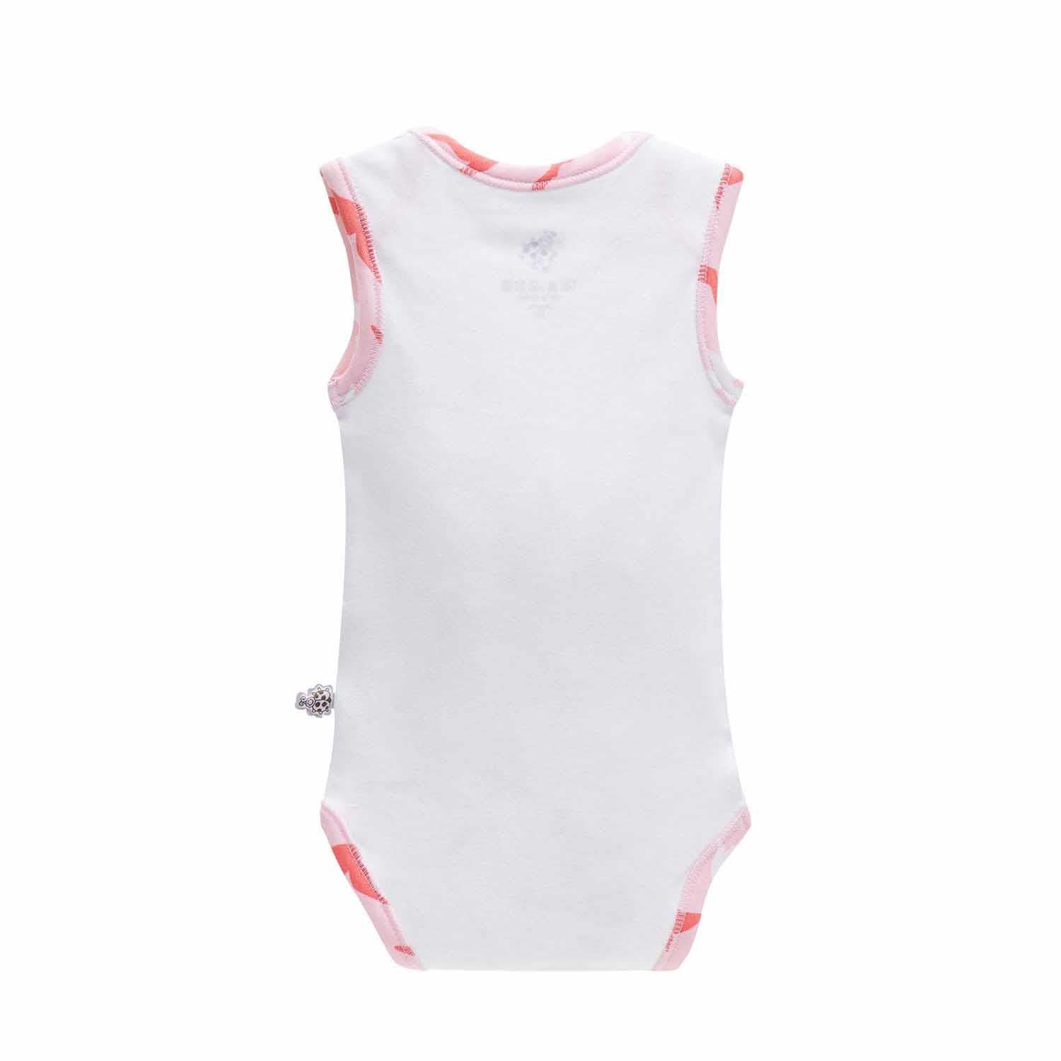 Rosa Organic Cotton Baby Bodysuit Set of 2 Sleeveless White-Salmon