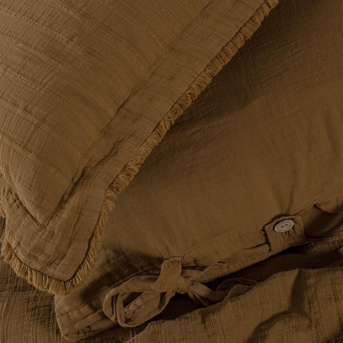 Serra Organic Cotton Double Bedding Set Brown