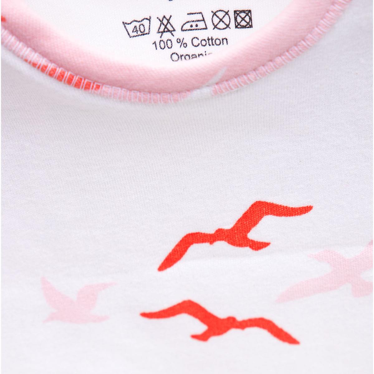 Turna Organic Cotton Baby Bodysuit Set of 2 Short Sleeved White-Salmon