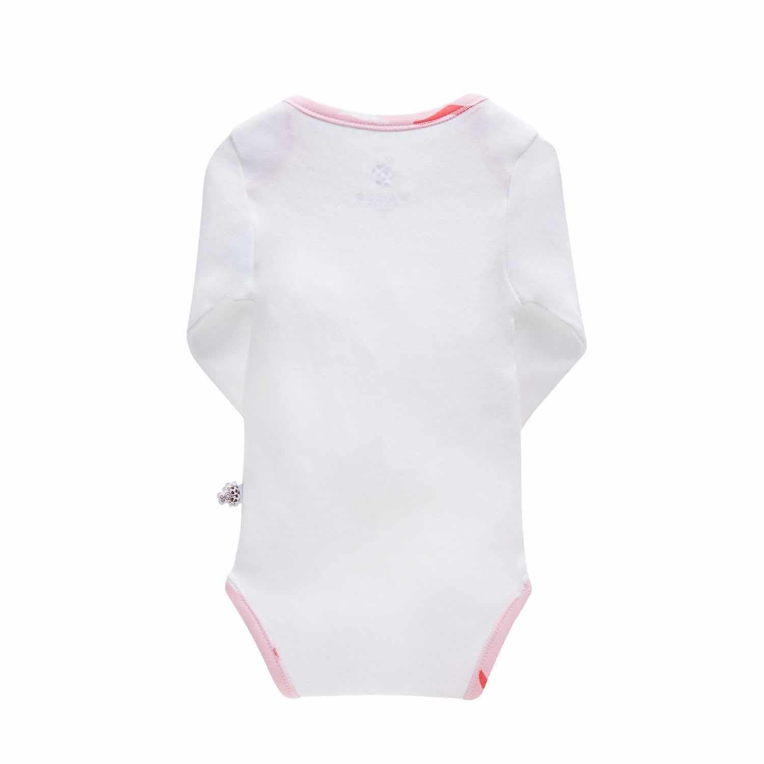 Turna Organic Cotton Baby Bodysuit Set of 2 Long Sleeved White-Salmon