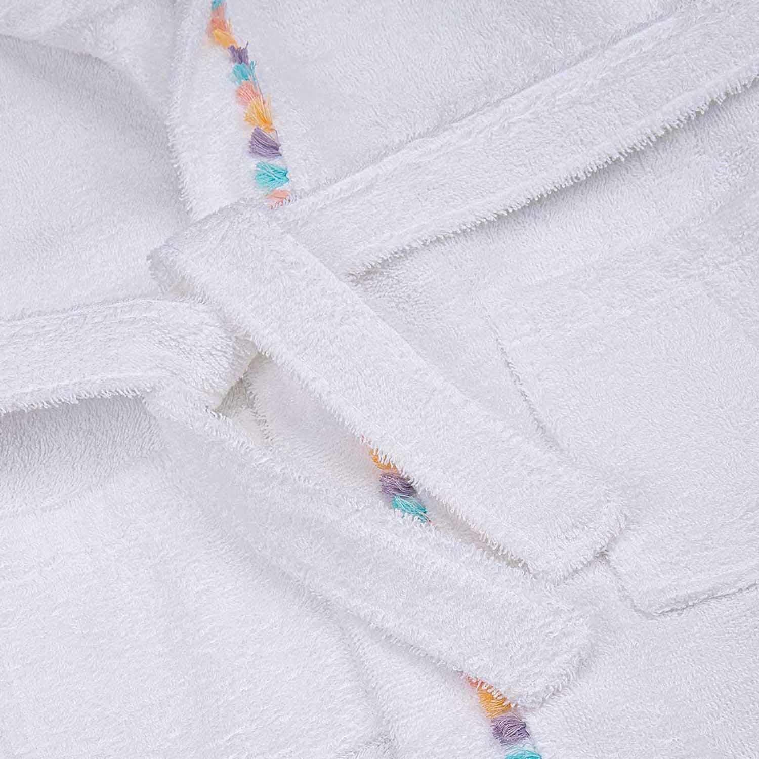 Unicorn Cotton Kids' Bathrobe White