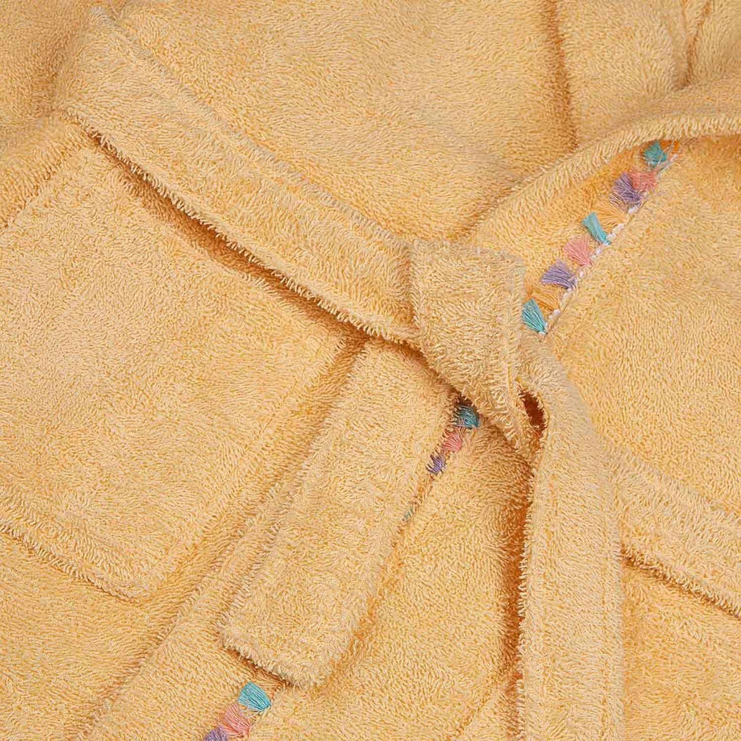 Unicorn Cotton Kids' Bathrobe Yellow