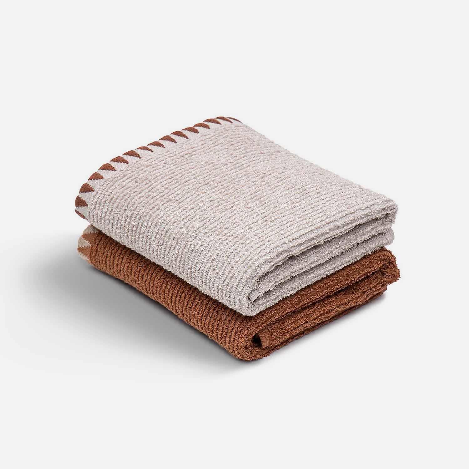 Vera Cotton Bouclé Dish Towel Set of 2 Beige-Terra