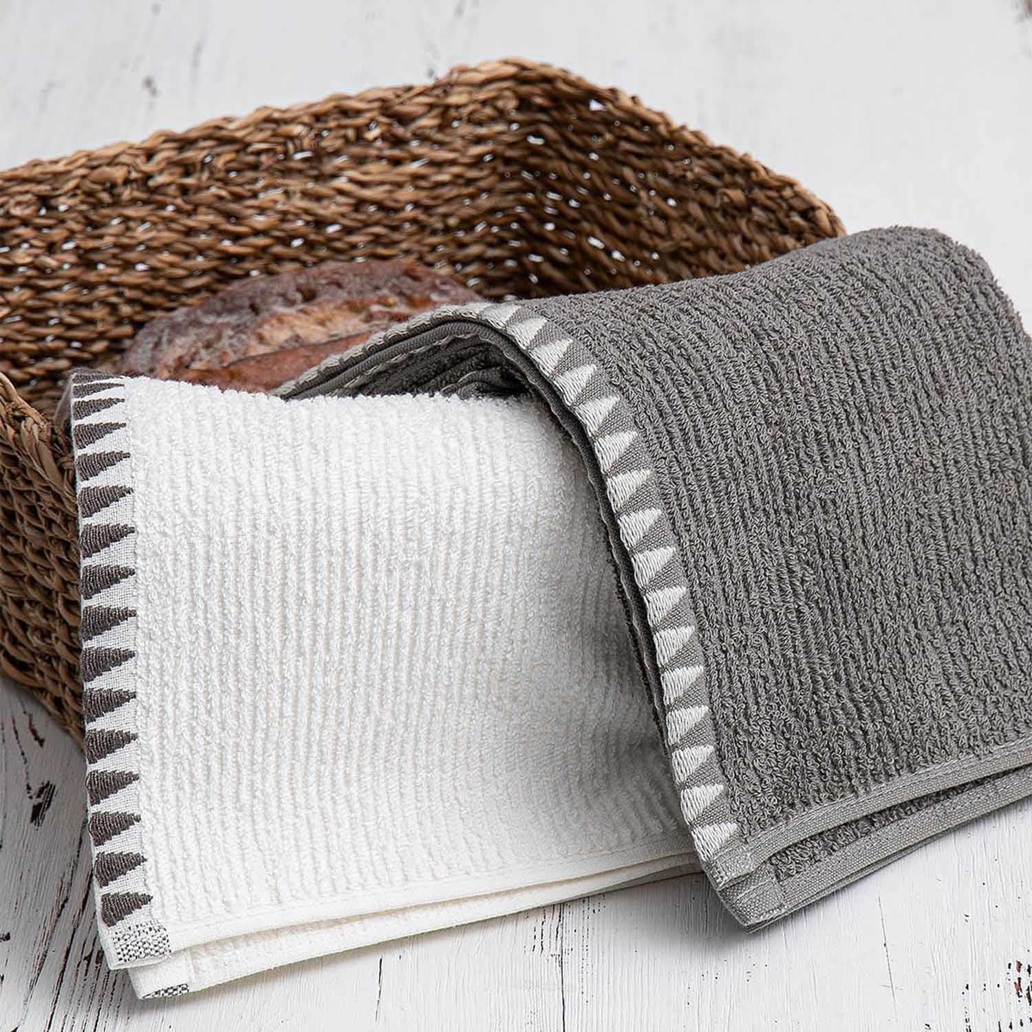 Vera Cotton Bouclé Dish Towel Set of 2 Cream-Anthracite