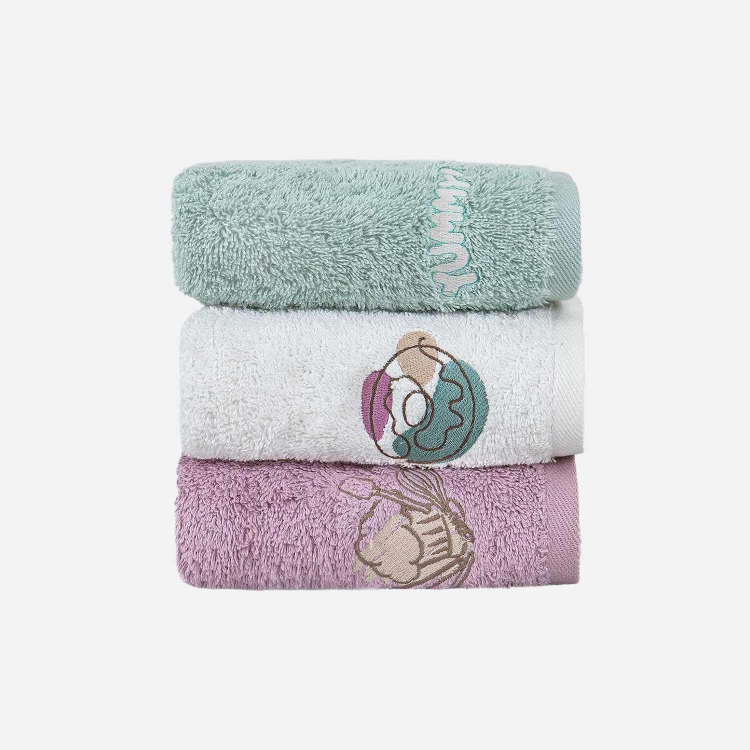 Verona Organic Cotton Dish Towel Set Lilac - Cream - Mint