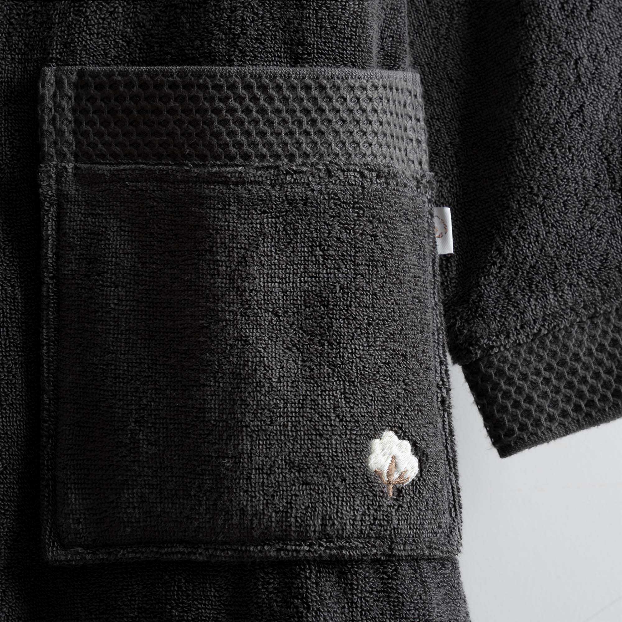 Pure Cotton Organic Cotton Men's Bathrobe Anthracite