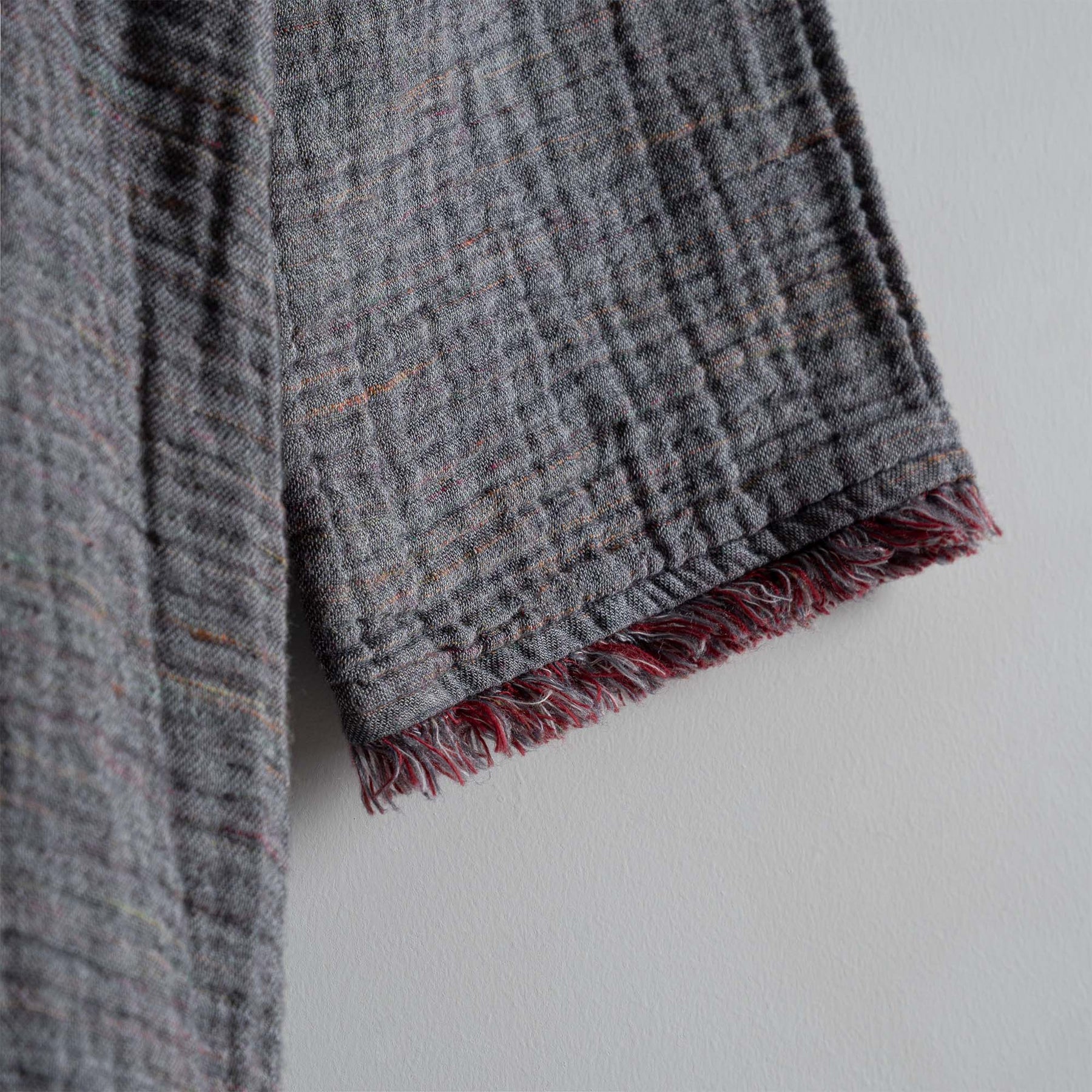 Muna Man Bathrobe 100% Organic Cotton Inject Bordeaux -Anthracite