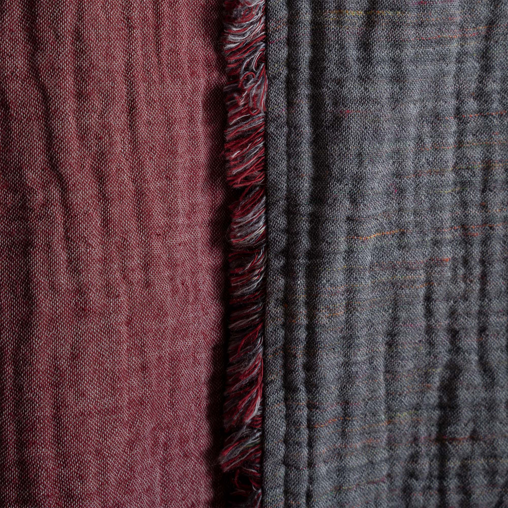 Muna Man Bathrobe 100% Organic Cotton Inject Bordeaux -Anthracite