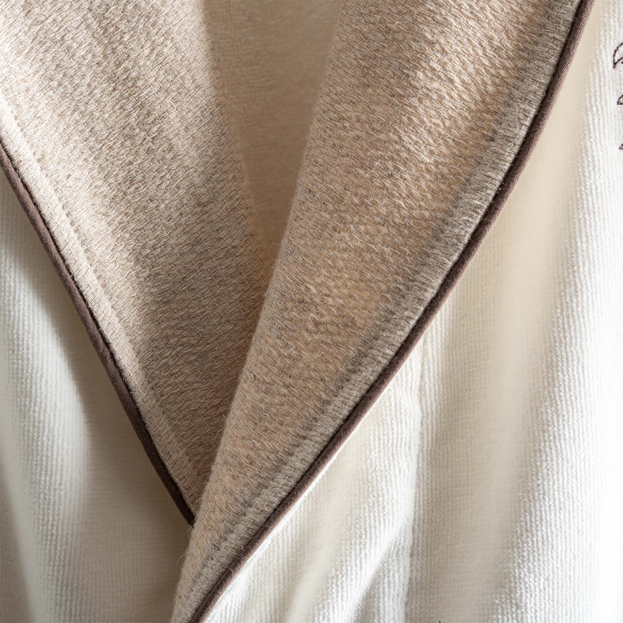 Leyna Organic Turkish Cotton Men's Bathrobe Cream