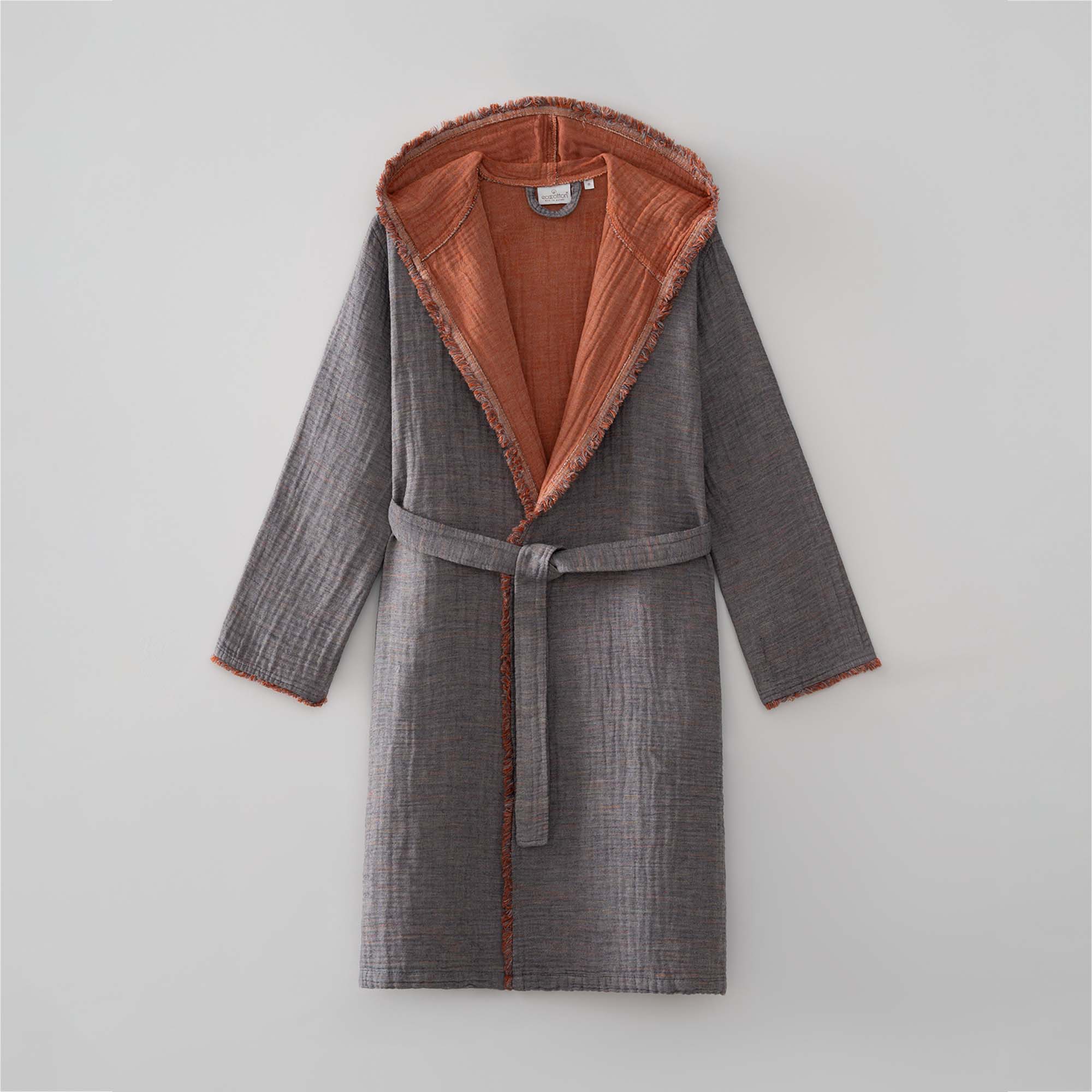 Muna Organic Turkish Cotton Women's Bathrobe Inject Terra-Anthracite
