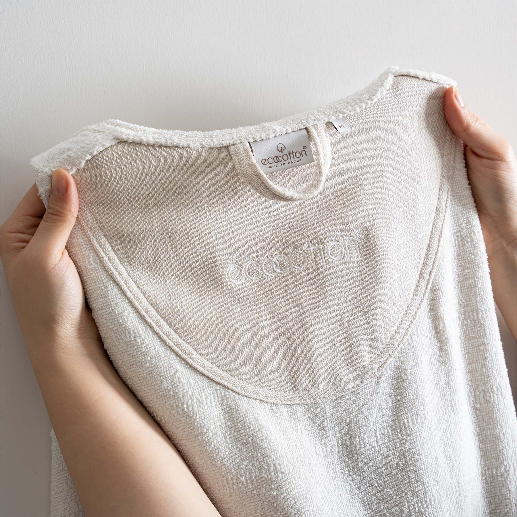 Hasna Organic Cotton Linen Men's Bathrobe Beige