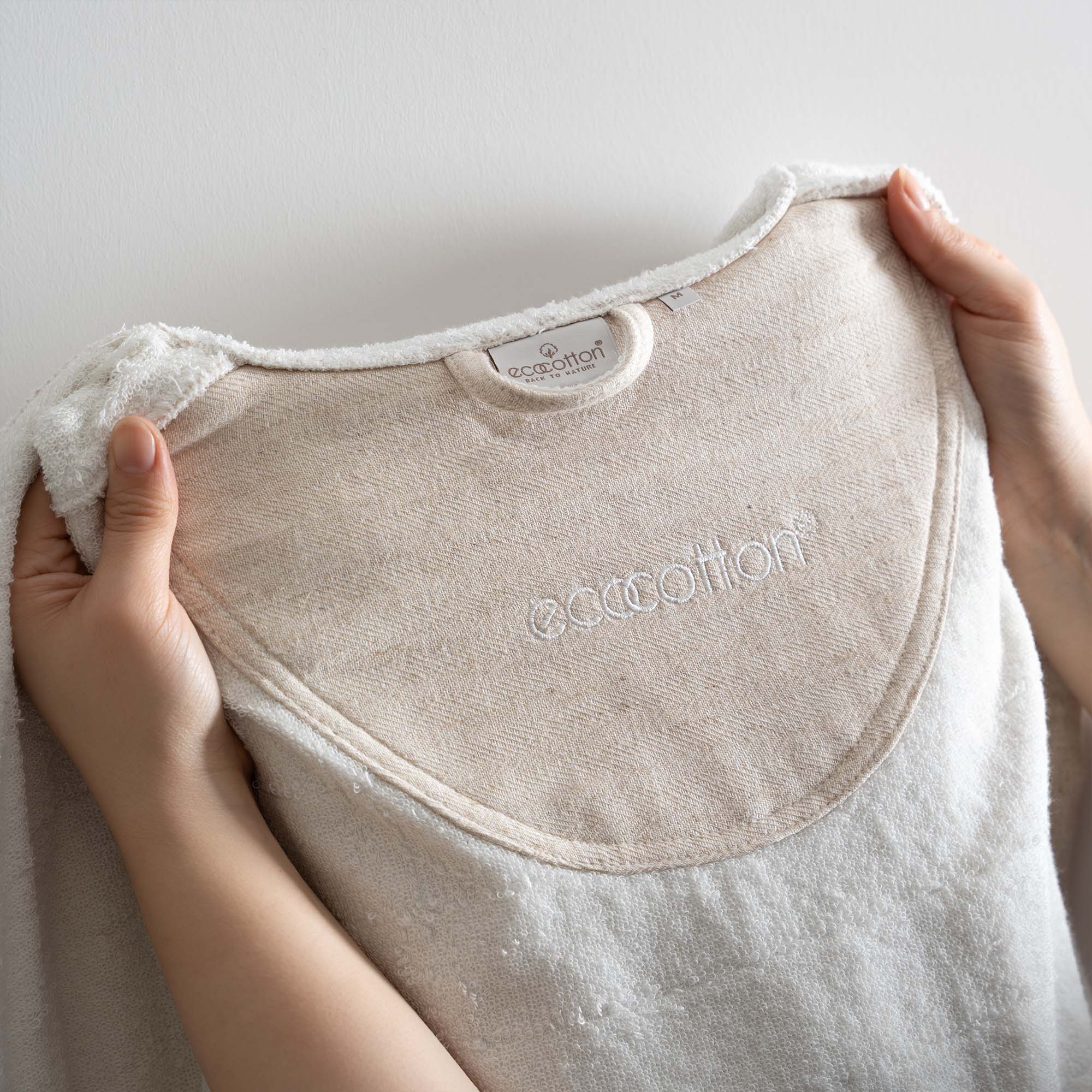 Erva Organic Cotton Linen Men's Bathrobe Beige